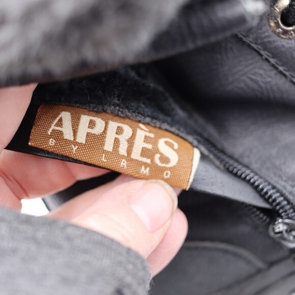 Apres by Lamo Vanessa Black Winter Boots Faux Fur Leather & Man-Made Size 7 - Picture 14 of 16